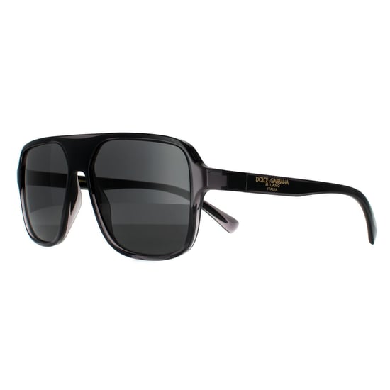 Dolce & Gabbana Quadratische Herren Sonnenbrille Transparent Grau und Schwarz Dunkelgrau - Image 2