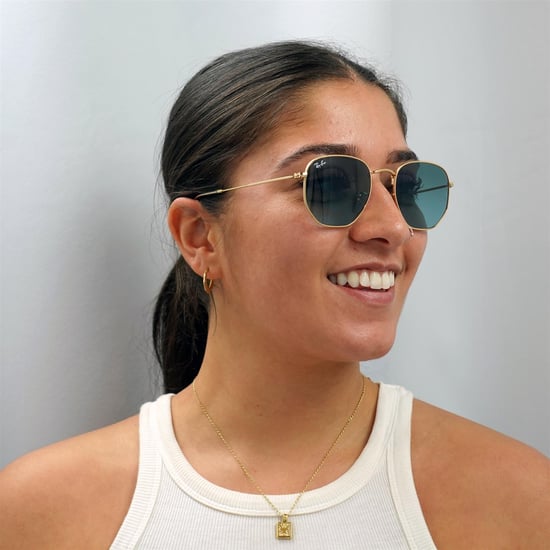 Ray-Ban Square Unisex Sonnenbrille Gold Blau Grau Verlauf - Image 5