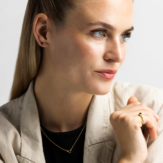 Luxenter Ohrringe, 925er Sterlingsilber und 18K vergoldeter Onyx Zirkonia - Image 2