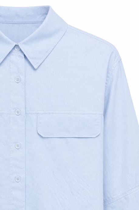 Kurzärmeliges Crop-Popeline-Shirt - Image 2