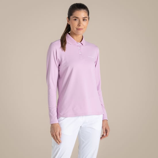 Craghoppers - "Thornbury" Poloshirt für Damen, Nosilife, Emblem, Langärmlig (Orchidee) - Image 4