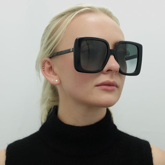 Gucci Quadratische Damen Sonnenbrille Schwarz Grau GG1314S - Image 6