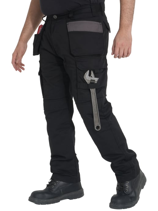 Kruze von Enzo | Herren Cargo Arbeitshose - Schwarz - Image 4