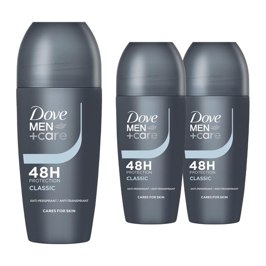 Dove Men+Care Roll-On Classic Antitranspirant-Deodorant 48H Schutz, 3x50ml - Image 1