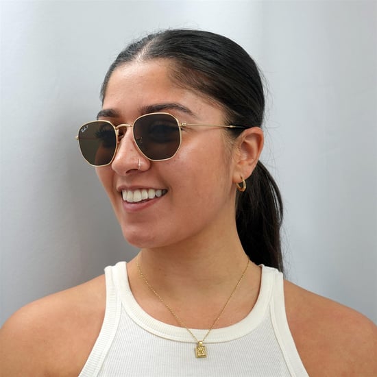 Ray-Ban Sonnenbrille Hexagonal 3548N 001/57 Gold Braun Polarisiert 51mm - Image 5