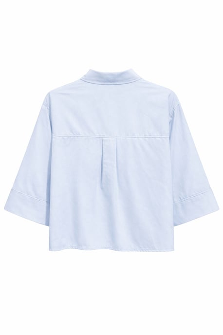 Kurzärmeliges Crop-Popeline-Shirt - Image 4