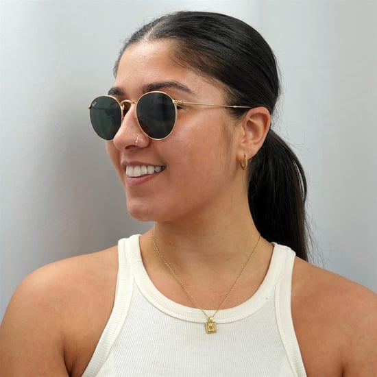 Lunettes De Soleil Ray-Ban Rond En Métal 3447 001 Or Vert 50mm - Image 6
