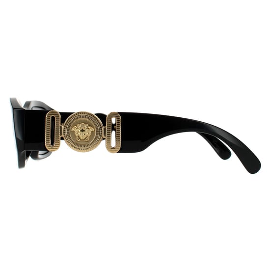 Versace Rechteckige Unisex Sonnenbrille Schwarz Dunkelgrau - Image 3