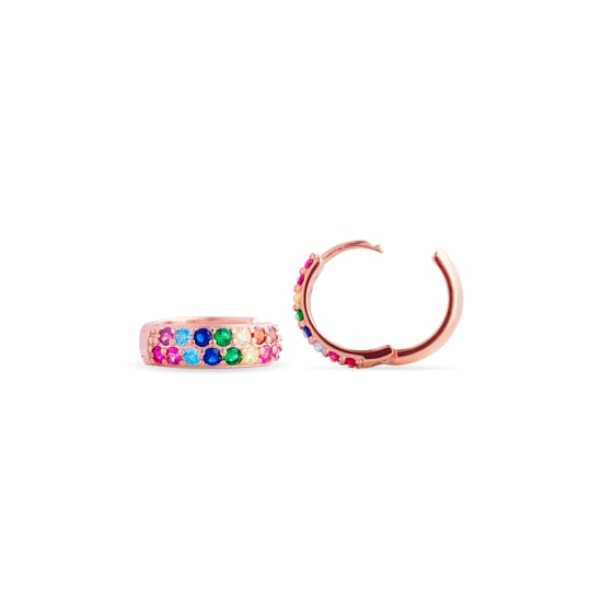 Luxenter Sterling Silber 925 Ohrringe mit Multicolour Zirkonia in 18K Roségold - Imewa - Image 6