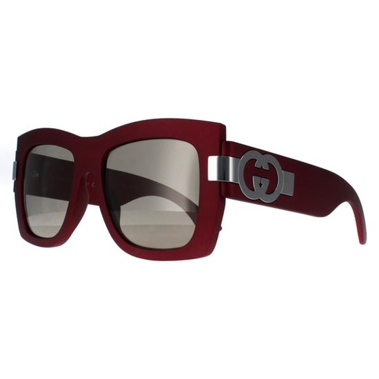 Gucci Square Womens Rot mit Silber Grau mit Light Silver Mirror GG1688S - Image 2