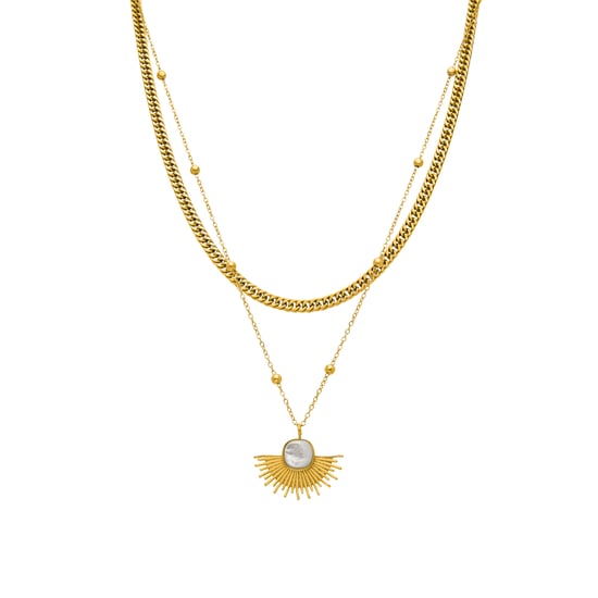 Luxenter Halskette mit weißem Perlmutt in 18K Gold - Sycu - Image 1