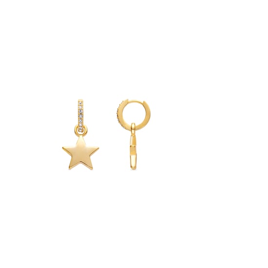Luxenter 18K Gelbgold plattierte Brillant Zirkonia Ohrringe - Star - Image 1