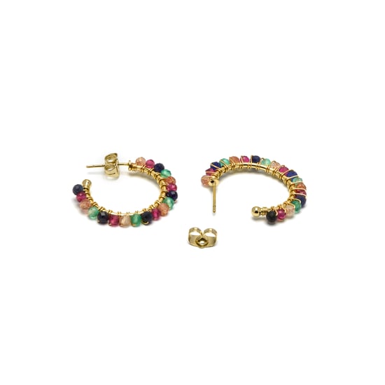 Luxenter Multicolour Kristall Ohrringe aus 18K Gelbgold - Aiel - Image 6