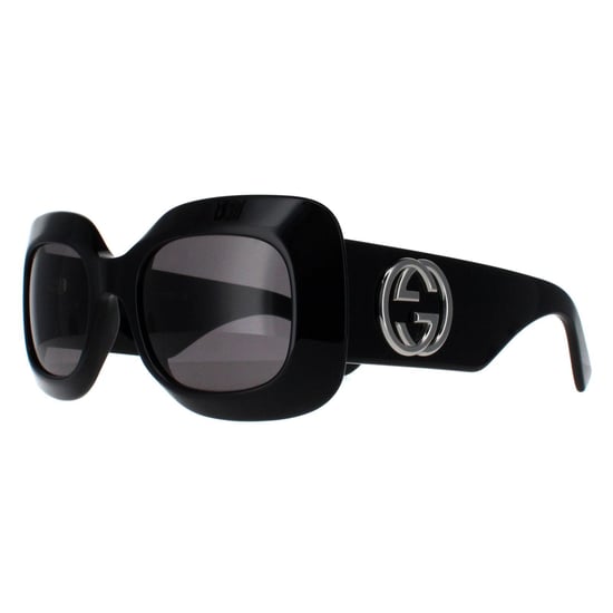 Gucci Square Womens Schwarz mit Silber Grau GG1695S - Image 2