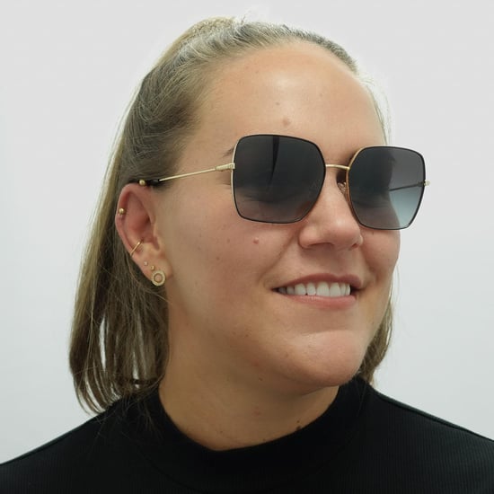 Dolce & Gabbana Square Womens Schwarz Gold Schwarz Grau Gradient Sonnenbrille - Image 5