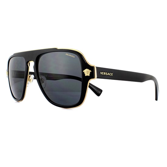 Versace Piloten Sonnenbrille Herren Schwarz Grau Polarisierend - Image 2