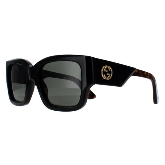Gucci Square Womens Schwarz mit Havanna Grau GG1663S - Image 2