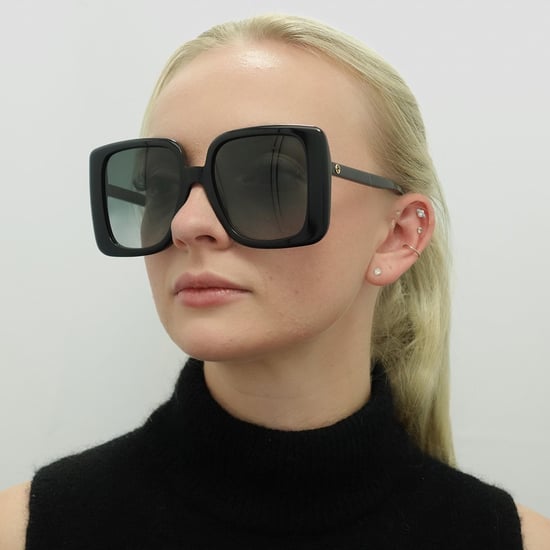 Gucci Quadratische Damen Sonnenbrille Schwarz Grau GG1314S - Image 5
