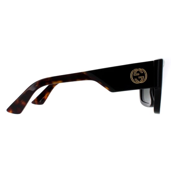 Gucci Square Womens Schwarz mit Havanna Grau GG1663S - Image 4