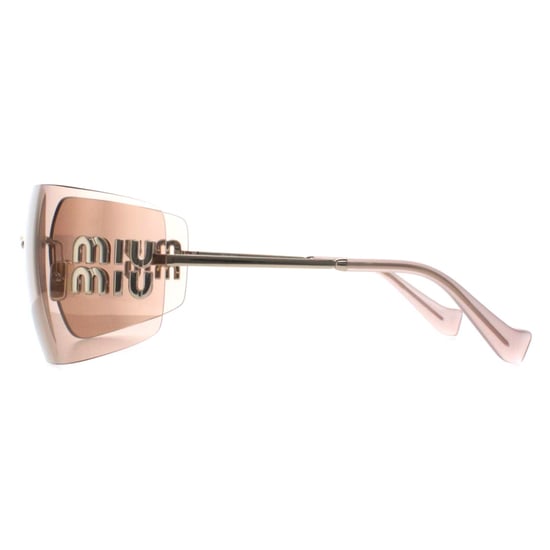 Miu Miu MU54YS ZVN20F Blassgold rosa Spiegel-Sonnenbrille - Image 3