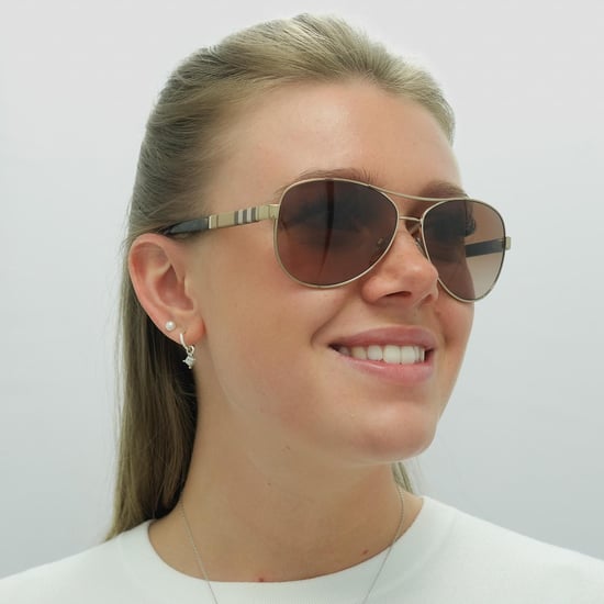 Burberry Aviator Damen Sonnenbrille Gold Braun Braun Verlauf - Image 5