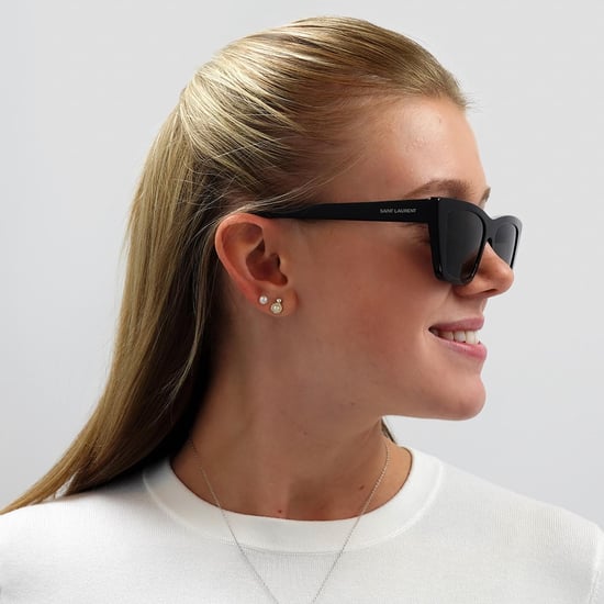 Saint Laurent Katzenaugen Damen Sonnenbrille Schwarz Grau - Image 5