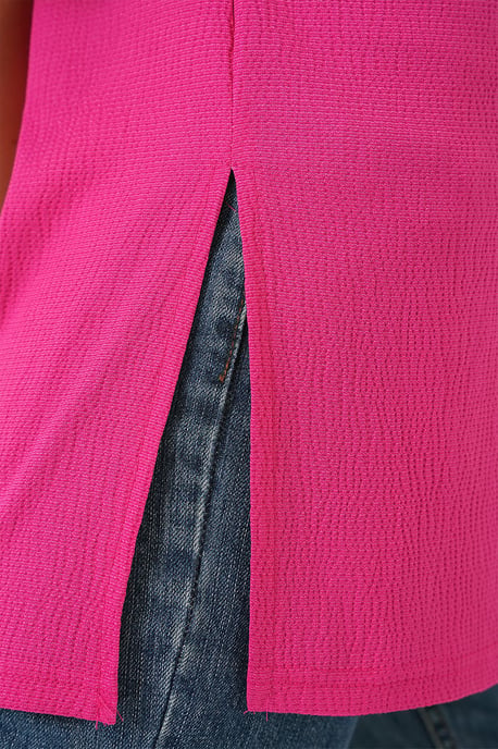 Strukturiertes Rundhals-Kurzarm-T-Shirt - Image 5