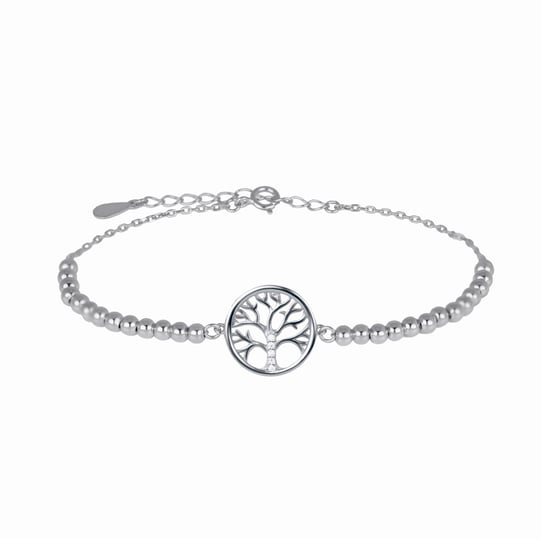 Luxenter-Armband, 925er Sterlingsilber und rhodinierter glänzender Zirkonia, Baum des Lebens - Image 1