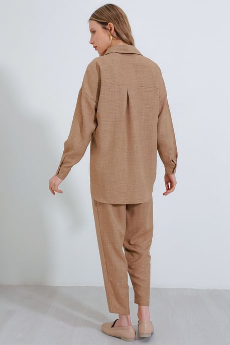 Leinenmischung Langarmshirt und Hosen-Set - Image 5