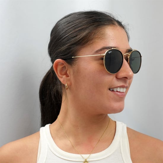Ray-Ban Sonnenbrille Runde Doppelbrücke 3647N 001 Gold Grün - Image 5