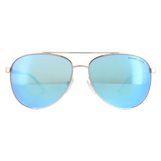 Michael Kors Aviator Womens Rose Gol White Blue Mirror Lunettes de soleil - Image 1