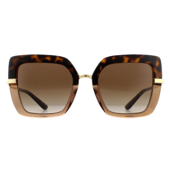Dolce & Gabbana Sonnenbrille DG4373 325613 Top Havanna auf Transparent Braun Braun Gradient - Image 1