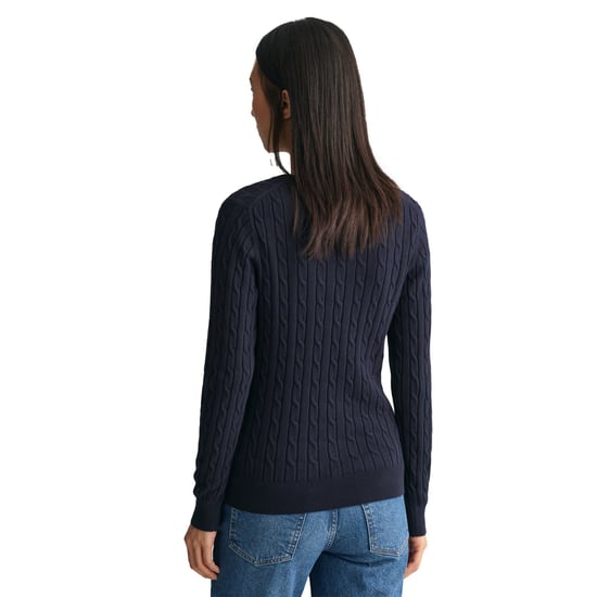 Gant Stretch Cotton Cable V-Neck Strickpullover - Image 3