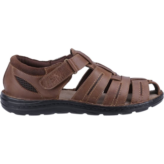 Hush Puppies Herren Sandalen Walking Albert Fischerleder mit Klettverschluss schwarz - Image 4