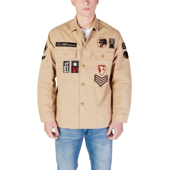Herren Replay Classic Overshirt in Beige - Image 5