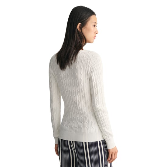 Gant Stretch Cotton Cable V-Neck Strickpullover - Image 3