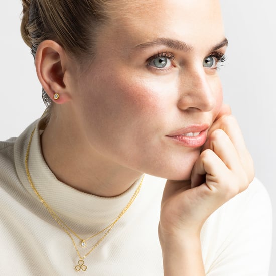 Luxenter Ohrringe, 925 Sterling Silber Naadim und glänzende 18K vergoldete Zirkonias - Image 4