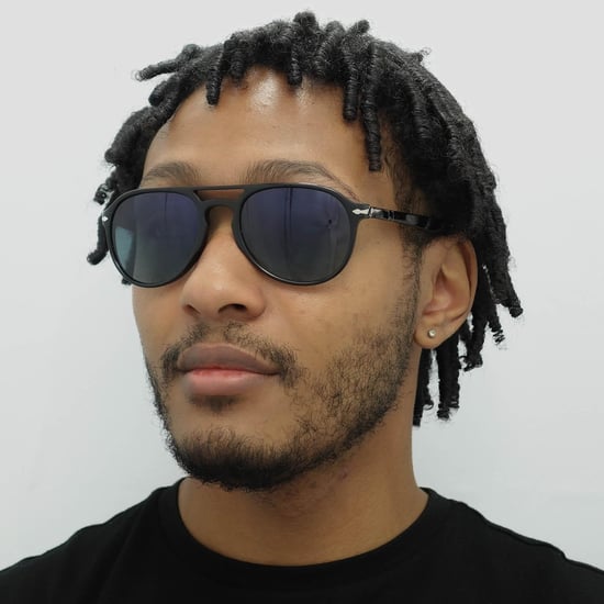 Persol Aviator Unisex Schwarz Blau Verlauf Polaroid Sonnenbrille - Image 6