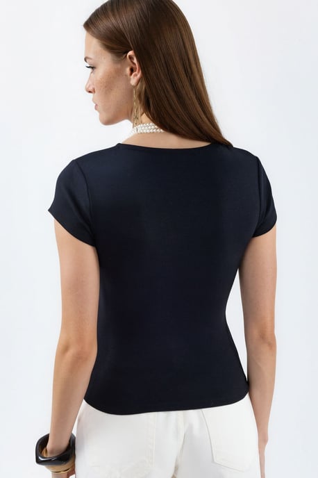 V-Ausschnitt Modal-Baumwollmischung Bluse - Image 4