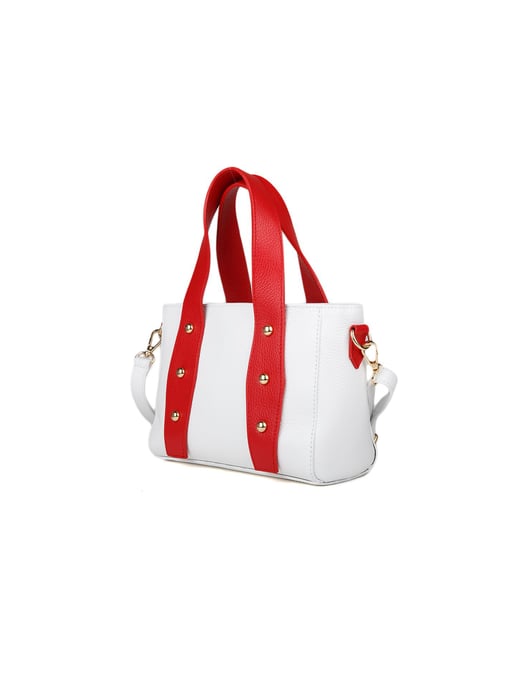 Giulia Monti Schultertasche Weiß Klassisch Rot - Image 2