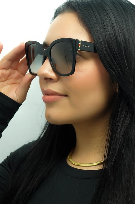 Gucci Square Womens Schwarz Grau Gradient Sonnenbrille - Image 6