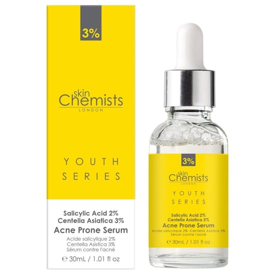 skinChemists Anti-Aging-Serum für zu Akne neigende Haut, 2 % Salicylsäure, 3 % Centella Asiatica, 30 ml - Image 1