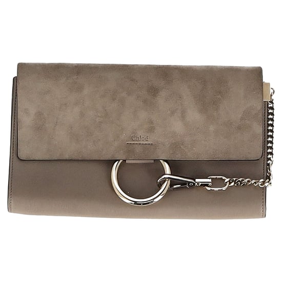 Chloé Faye Clutch Bag aus grauem Wildleder - Image 1