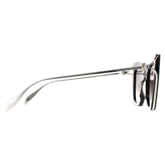 Alexander McQueen Cat Eye Womens Schwarz Silber Grau Gradient AM0375S - Image 4