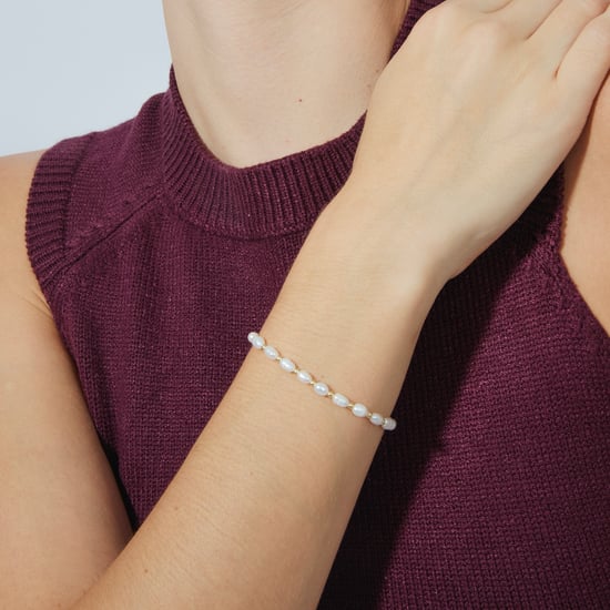 Luxenter Sterling Silber 925 Armband mit weißer Perle in 18K Gelbgold beendet - Zul - Image 4