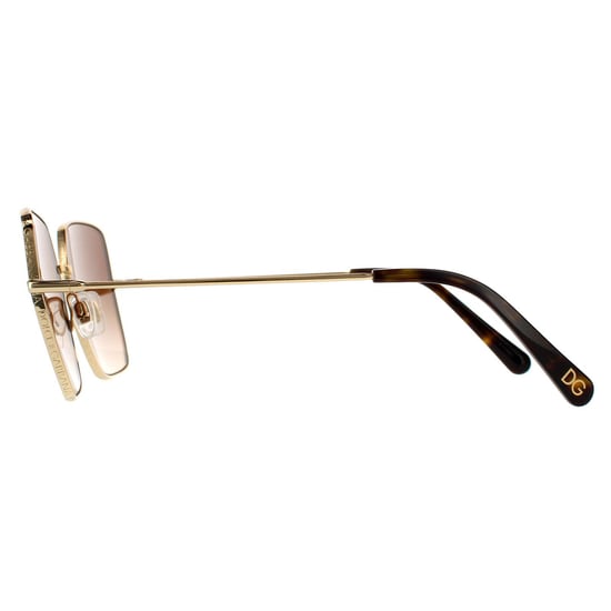 Dolce & Gabbana Square Womens Gold Dunkelbraun Gradient Sonnenbrille - Image 3