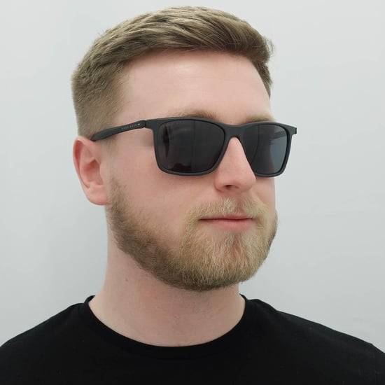 Hugo Boss Rectangle Mens Matte Black Grey Sunglasses - Image 5