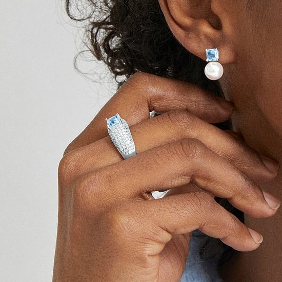 Luxenter 925 Sterling Silber Ring mit rhodinierten Aquamarin Zirkonia - Tany - Image 3