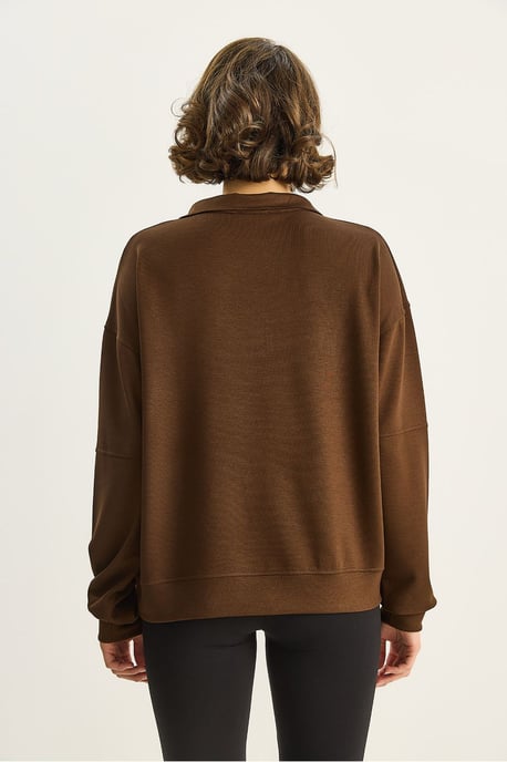 Lässig geschnittenes Strick-Sweatshirt mit Reißverschlusskragen - Image 6