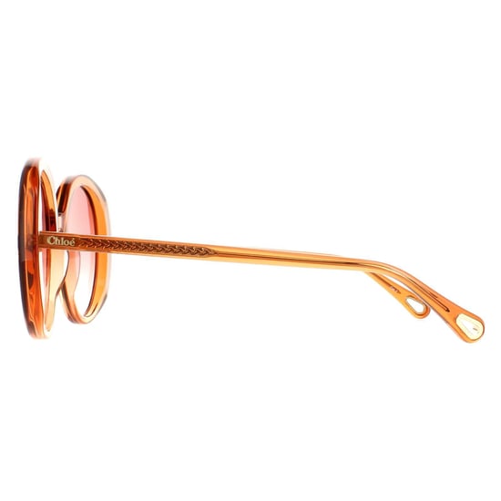 Chloe Oval Womens Transparent Dunkel Orange Orange Gradient CH0007S - Image 3